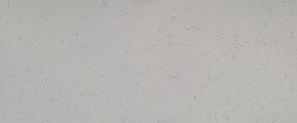 Full Slab Image of 'Bianco Carrara' White with Grey Marble Veining, Quartz Kitchen Worktop