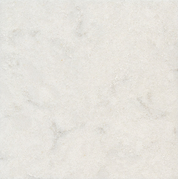 Close Up Image of 'White Lake', White with Pale Grey Blurred Marble Mottling Effect, Quartz Kitchen Worktop